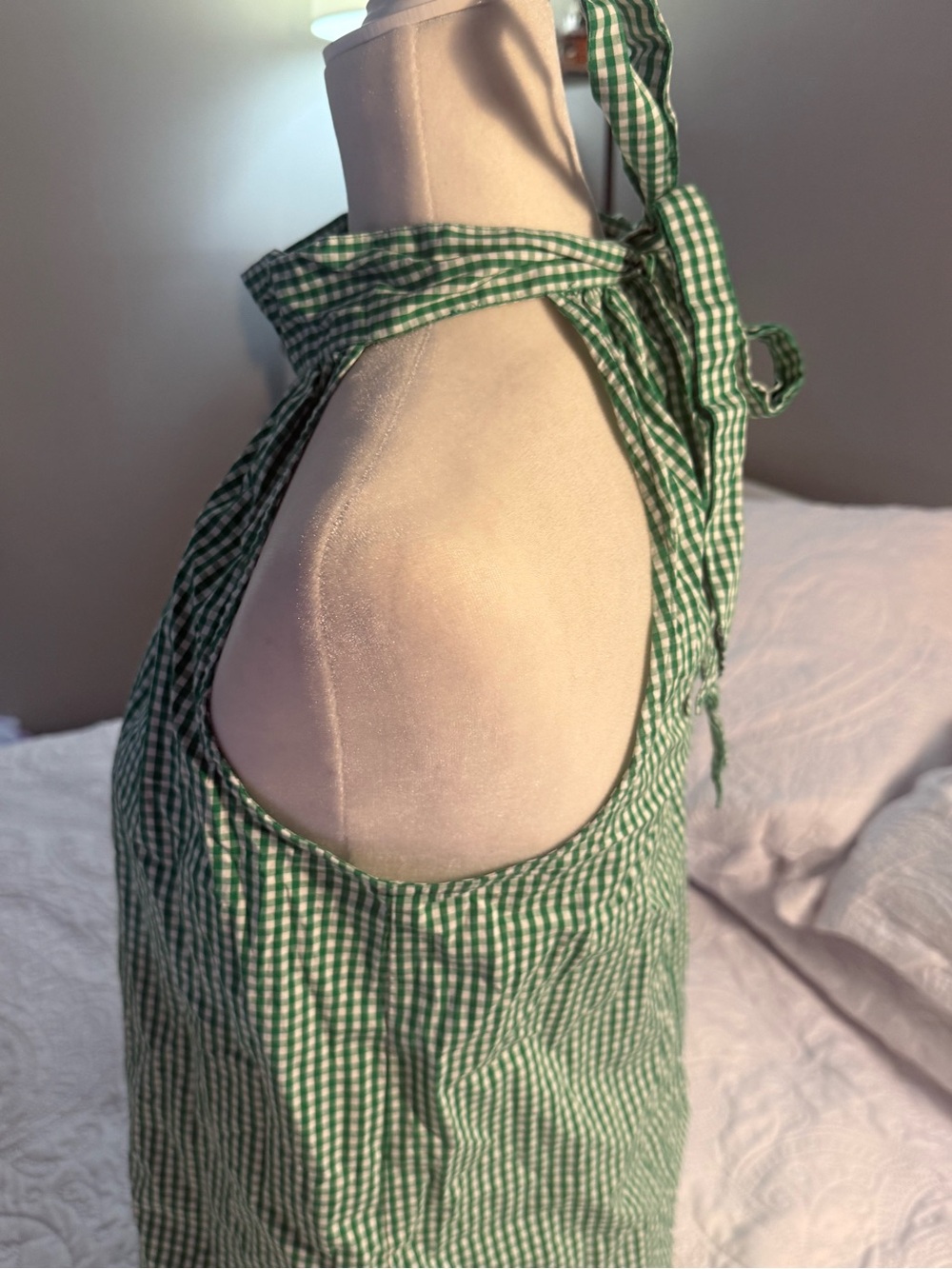 J. Crew Green Gingham Halter Neck Blouse - Picture 6 of 11